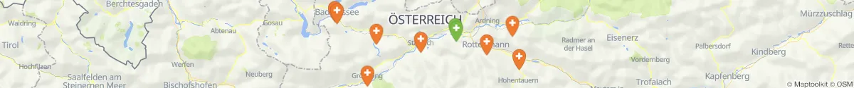 Kartenansicht für Apotheken-Notdienste in der Nähe von Aigen im Ennstal (Liezen, Steiermark)
